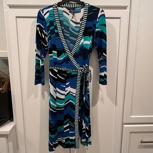 BCBGMaxAzria Wrap Dress Women’s Size Small Turquoise Blue Teal.